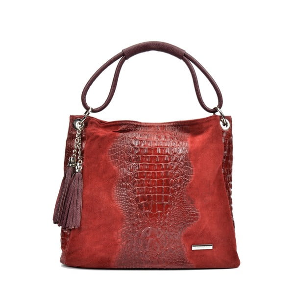 Червена кожена чанта Marsala - Luisa Vannini