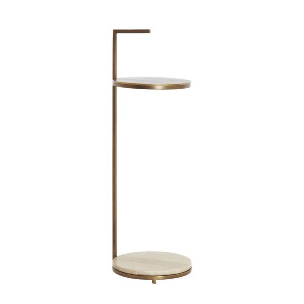 Кръгла странична масичка с мраморна плоча ø 26 cm Leda – Light & Living