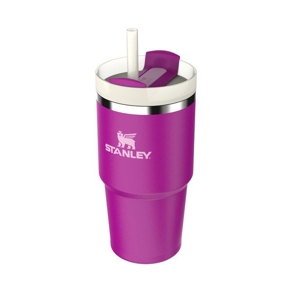 Розов термос със сламка от неръждаема стомана 600 ml Quencher H2.0 FlowState Tumbler Violet Blossom – Stanley-image-1