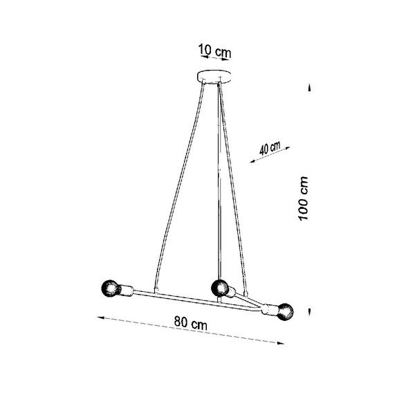 Черна висяща лампа 80x40 cm Latomia - Sollux-image-3