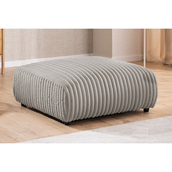 Светлосива табуретка  от рипсено кадифе Justin – Ropez-image-4