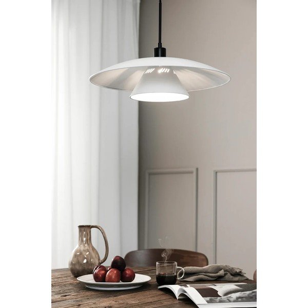 Черно-бяла висяща лампа с метален абажур ø 50 cm Millinge - Markslöjd-image-2