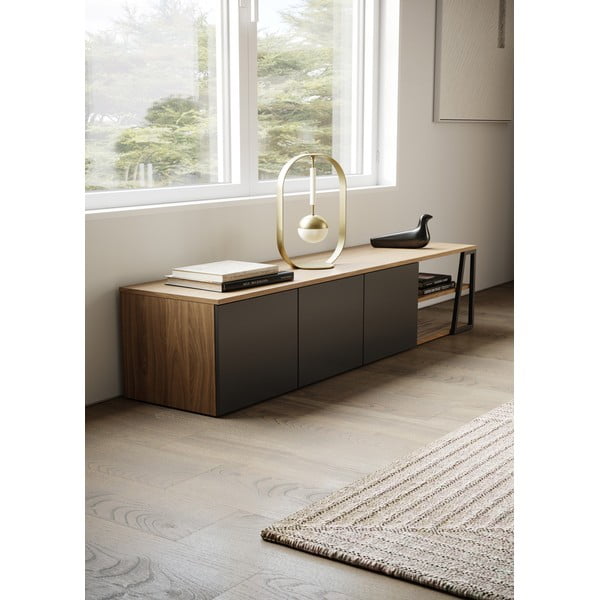 Черна маса за телевизор от орех 190x45 cm Albi - TemaHome-image-1