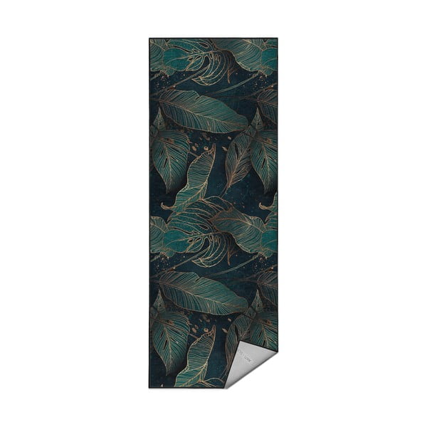 Пътека подходяща за пране в петролен цвят 80x200 cm Midnight Jungle – Mila Home