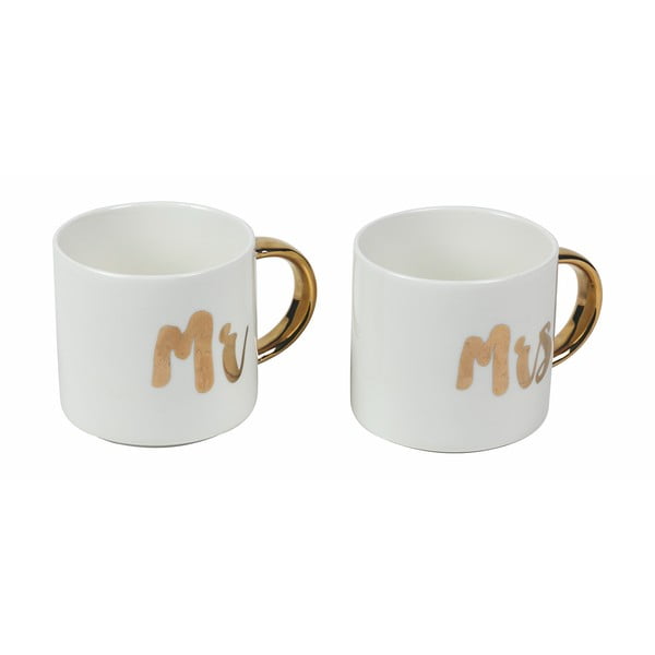 Комплект от 2 порцеланови чаши Mr & Mrs, 280 ml - Villa d'Este