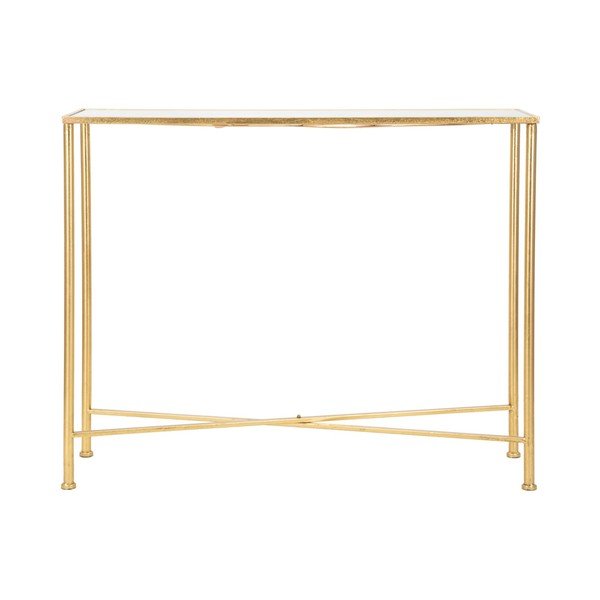 Бяла/златиста конзолна маса със стъклен плот 35x100 cm Butterflies – Mauro Ferretti-image-3