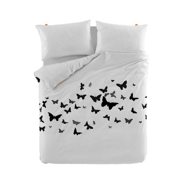 Bavlněný povlak na peřinu Blanc Butterflies, 220 x 220 cm