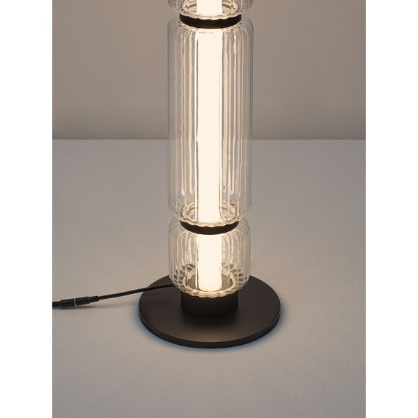 Матово черно стъклена LED подова лампа (височина 123 cm) Liesa – Nova Luce-image-1