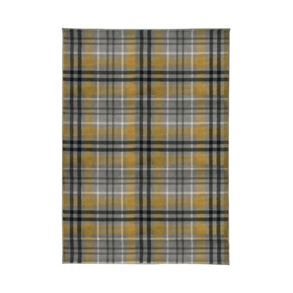 Жълт и сив килим Highland, 120 x 170 cm - Flair Rugs