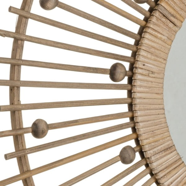 Стенно огледало бамбуково ø 70 cm Sol – Ixia-image-2