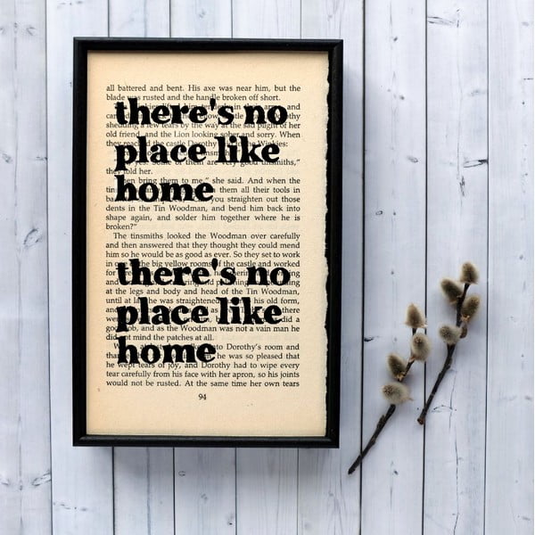 Plakát v dřevěném rámu Wizard of Oz No Place Like Home