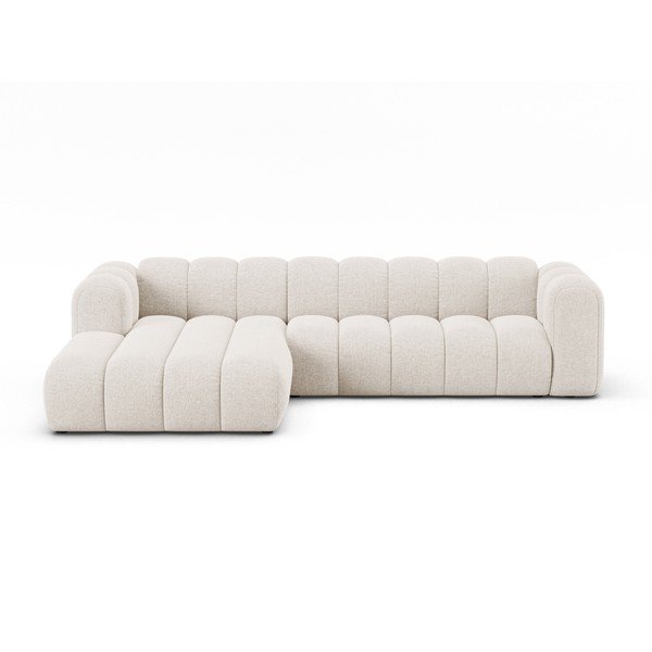 Кремав шенилов ъглов диван (ляв ъгъл) Lupine – Micadoni 