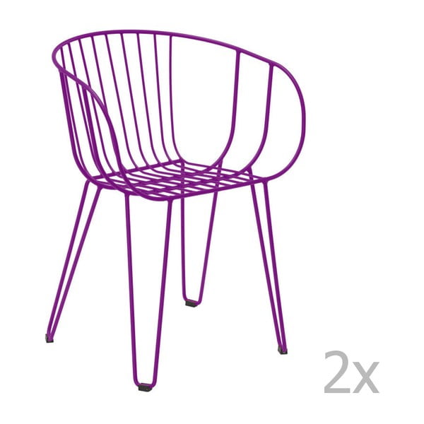 Sada 2 fialových zahradních židlí Isimar Olivo