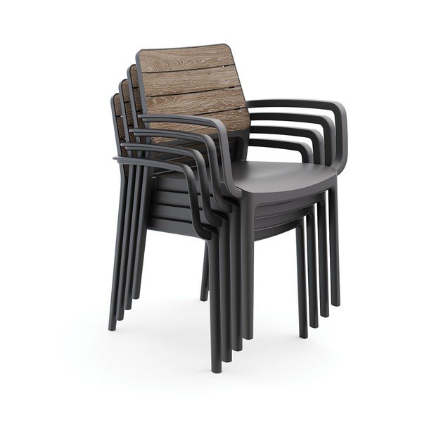 Тъмносив/тъмнокафяв пластмасов градински стол Deco Porto – Keter-image-2