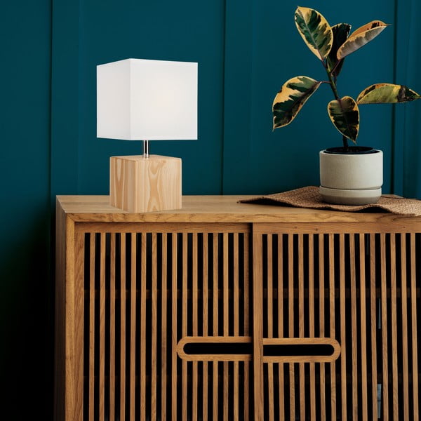 Светлокафява настолна лампа с текстилен абажур, височина 29,5 cm Natura - LAMKUR-image-3