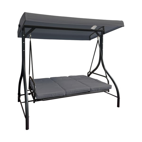 Сива метална градинска люлка Paris – Rojaplast-image-1