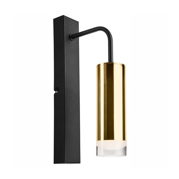 Стенна лампа в черно и златно Diego - LAMKUR