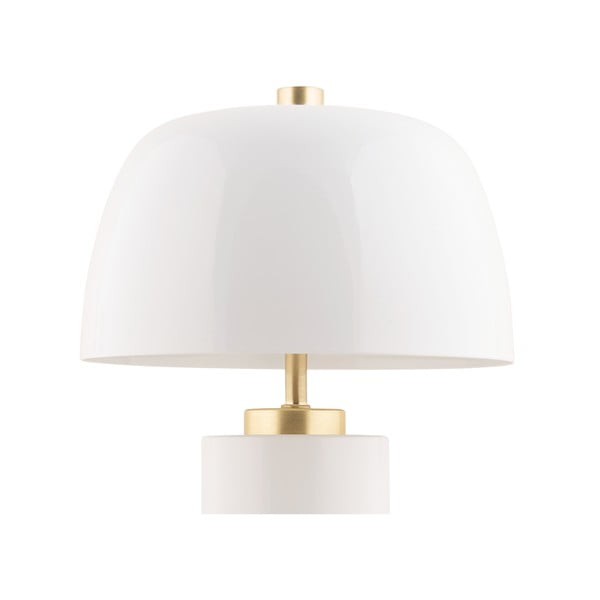 Бяла LED затъмняваща се настолна лампа с метален абажур (височина 30 cm) Freya – Leitmotiv-image-3