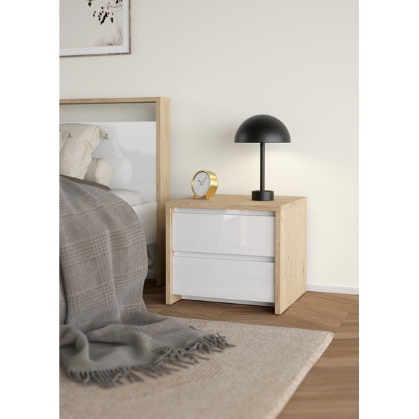 Нощно шкафче в бял и естествен цвят Next – Tvilum-image-1