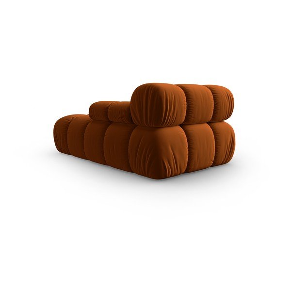 Оранжев кадифен модул за диван (десен ъгъл) Bellis - Micadoni Home-image-4
