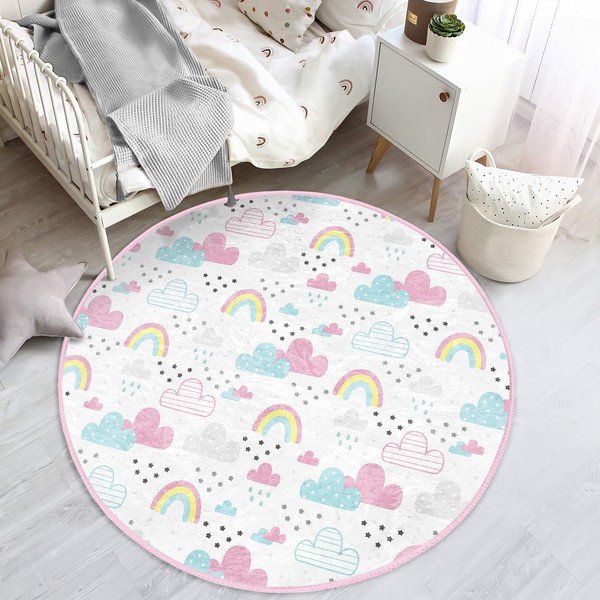 Бял детски килим ø 120 cm Comfort - Mila Home-image-3