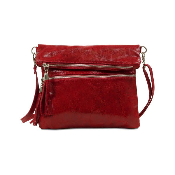 Червена кожена чанта Carole - Infinitif