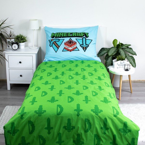 Единично  памучно детско спално бельо 140x200 cm Minecraft – Jerry Fabrics-image-2