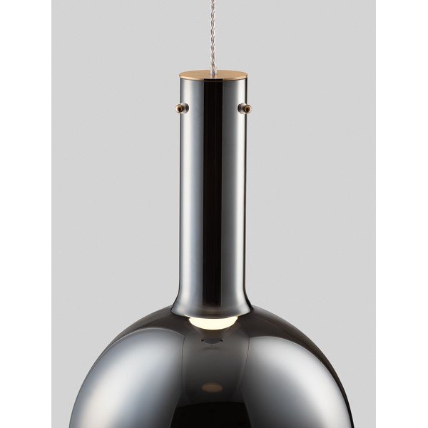 Сиво стъклено LED затъмняващо се висящо осветително тяло ø 30 cm Nostos – Nova Luce-image-1