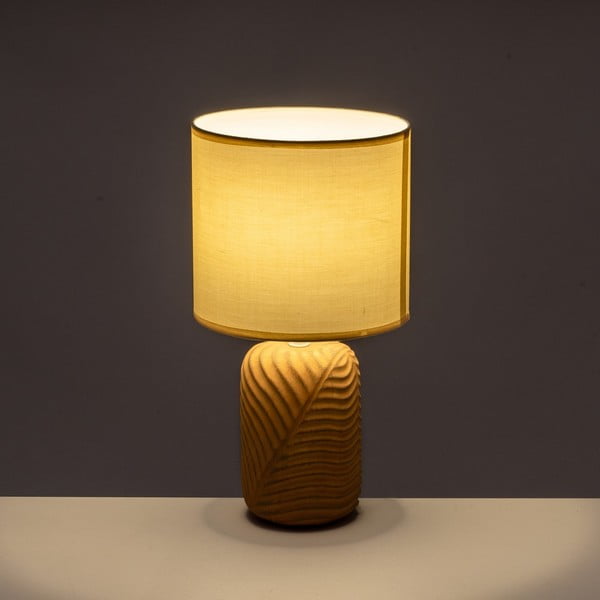 Настолна лампа в кремав и тухлен цвят с текстилен абажур (височина 39 cm) - Casa Selección-image-1