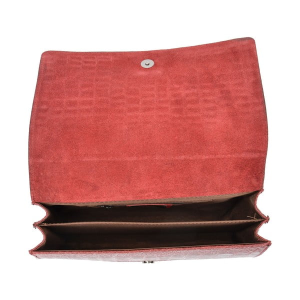 Червена кожена чанта с верига - Carla Ferreri-image-3