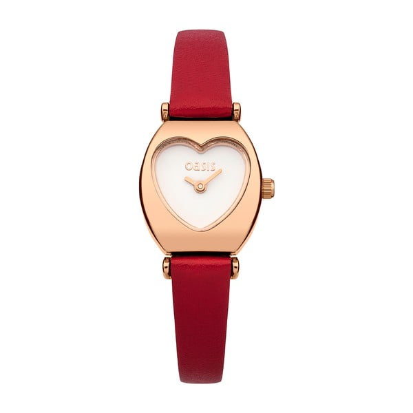 Červené dámské hodinky Oasis Heart