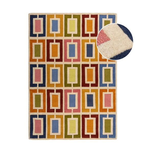 Ръчно изработен вълнен килим 160x230 cm Retro Blocks – Flair Rugs