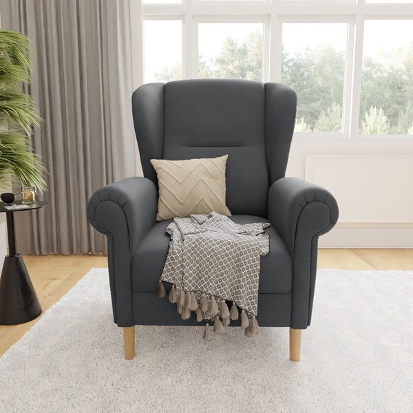 Тъмносиво кресло крило Swan – Ropez-image-1