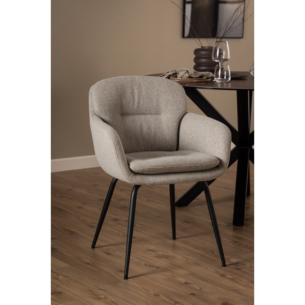 Бежов тапициран трапезен стол с подлакътници Dora – Actona-image-2