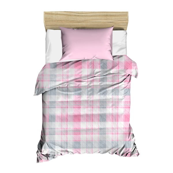 Розова ватирана покривка за легло Checkers, 160 x 230 cm - Kate Louise