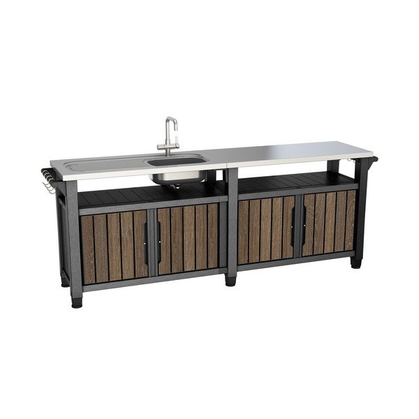 Градинска кухня от декор от орех 237x52 cm Unity Chef – Keter