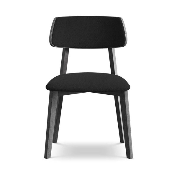 Черен трапезен стол от масивна дървесина Niu – Makamii-image-1