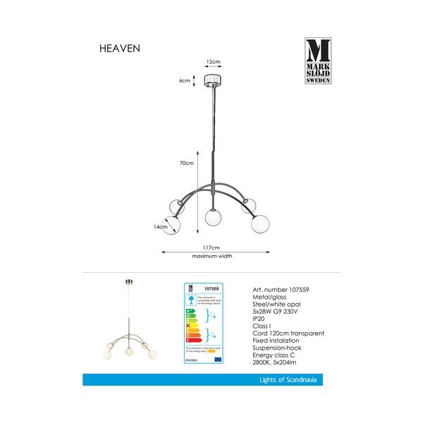 Окачено осветително тяло , ø 117 cm Heaven - Markslöjd-image-2