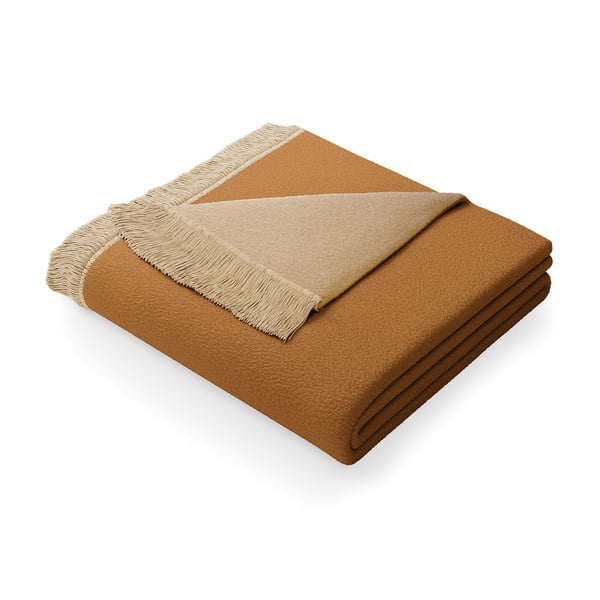 Бежово одеяло със смес от памук , 150 x 200 cm Franse - AmeliaHome
