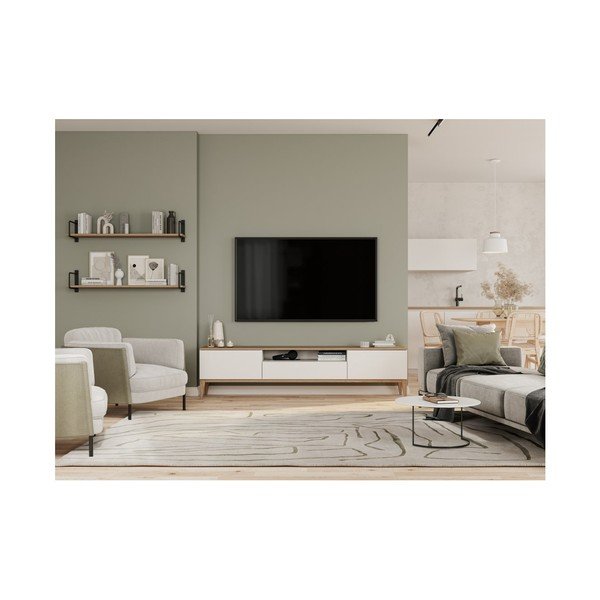 Бяло висящо осветително тяло с метален абажур Margus – GTV-image-1