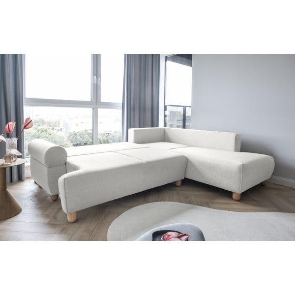 Кремав ъглов разтегателен диван (десен ъгъл) Bouncy Olli - Miuform-image-4