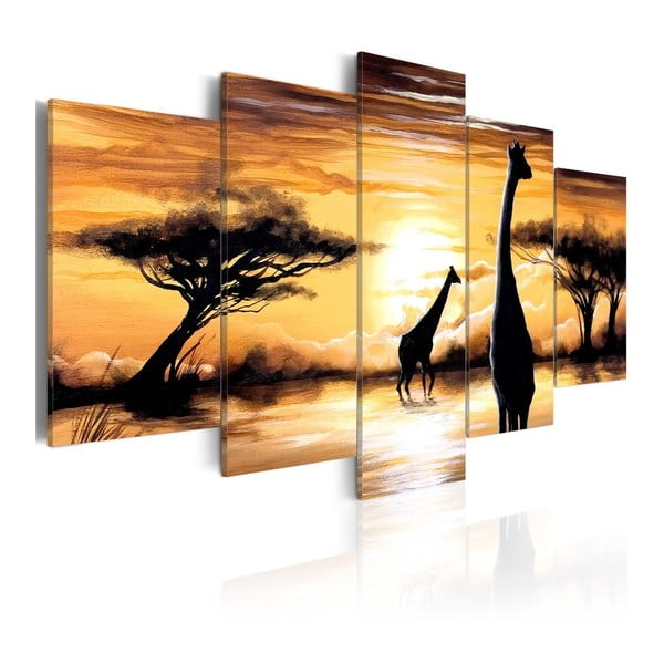 Vícedílný obraz na plátně Bimago Wild Africa, 50 x 100 cm