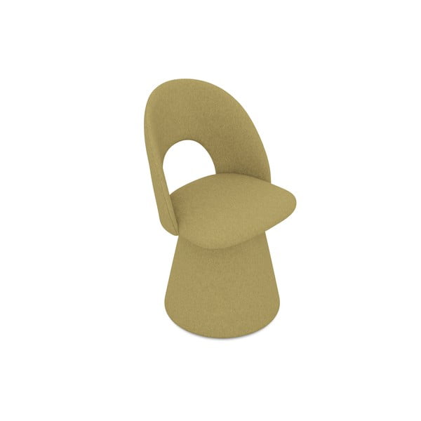 Тапициран трапезен стол в цвят горчица Kalo – Makamii-image-2