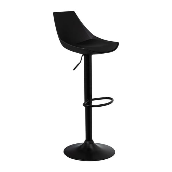 Черни бар столове в комплект от 2 бр. с регулируема височина от имитация на кожа (височина на седалката 56,5 cm) – Casa Selección