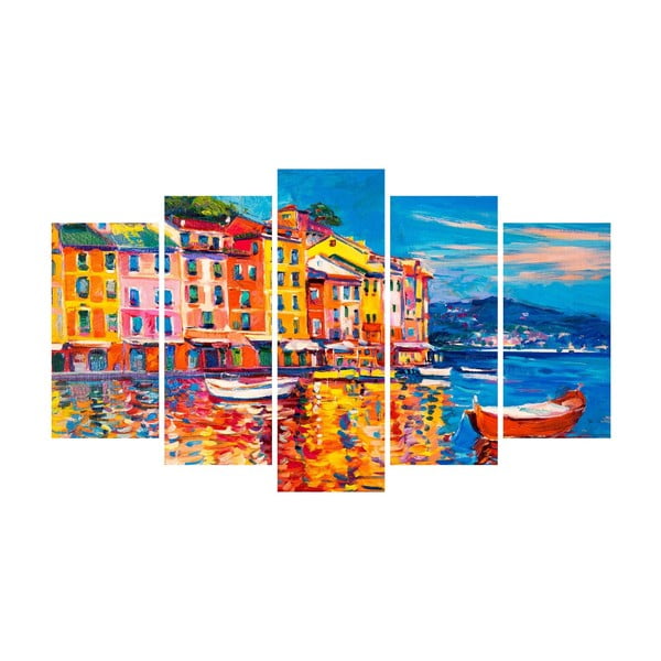 Картина от няколко части върху Port Multicolor Canvas - Unknown