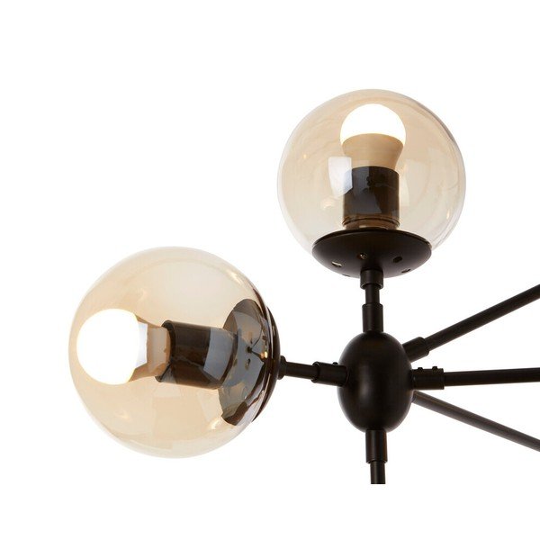 Черно метално висящо осветително тяло със стъклен абажур Abira – Premier Housewares-image-3
