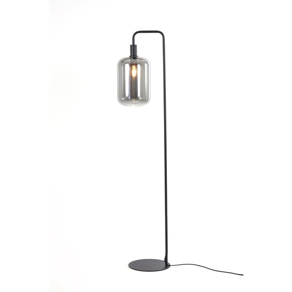 Черна подова лампа (височина 155 cm) Lekar - Light & Living