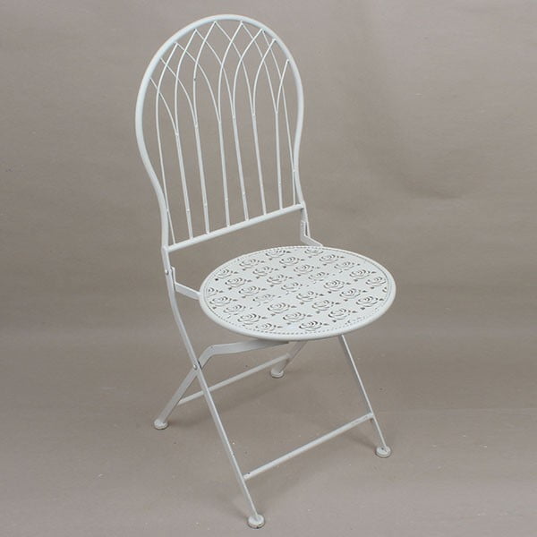 Bílá kovová židle Dakls Garden