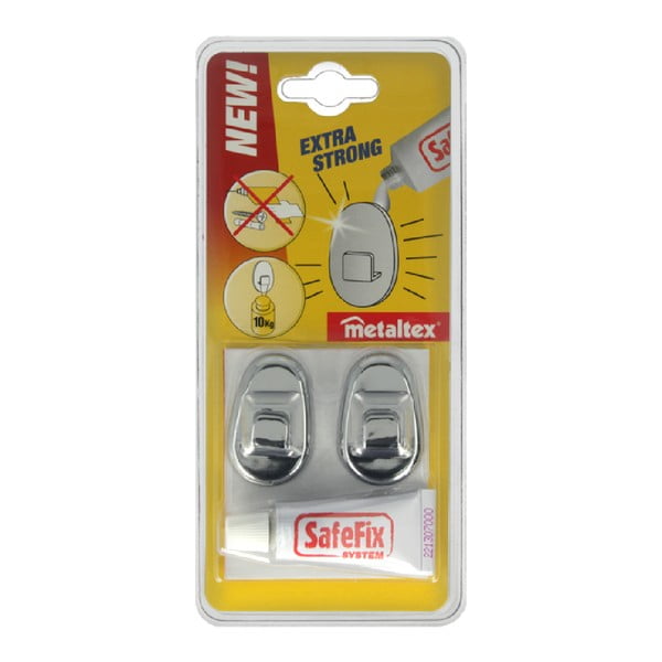 Комплект от 2 куки и лепило Silver Safefix - Metaltex-image-2