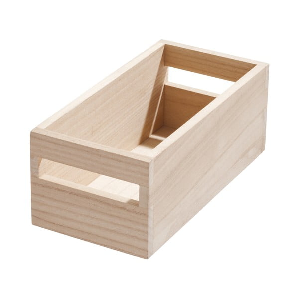 Кутия за съхранение, изработена от пауловния Дърво с дръжки, 12,7 x 25,4 cm Eco - iDesign